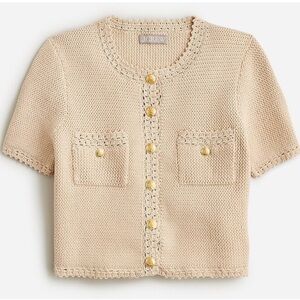 NWT J. Crew Tan Knit Short Sleeve Cardigan